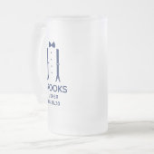 Platzanweiser Blaue Fliege Mattglas Bierglas (Vorderseite Links)