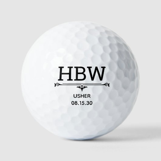 Platzanweiser Initialen Golfball (Vorderseite)
