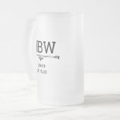 Platzanweiser Initialen Mattglas Bierglas (Vorderseite Links)