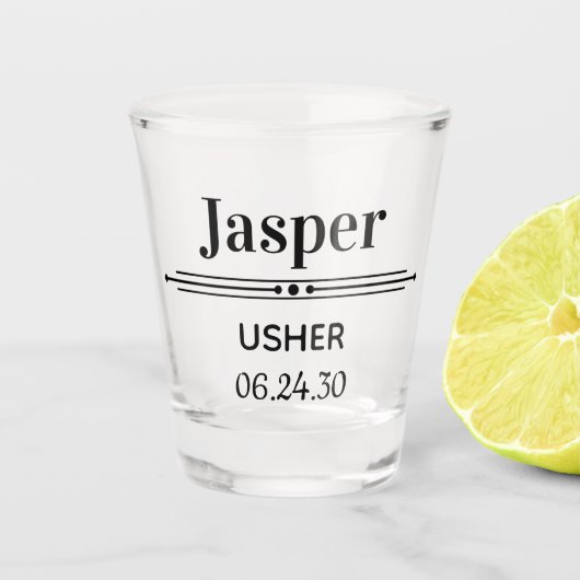 Platzanweiser Personalisiert Schnapsglas (Vorderseite)