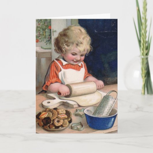 "Plätzchen-Backen-" Weihnachtskarte Feiertagskarte (Vorderseite)