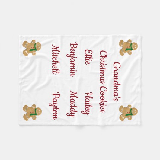 Plätzchen der Großmutter Weihnachts(fertigen Sie Fleecedecke (Vorderseite (Horizontal))