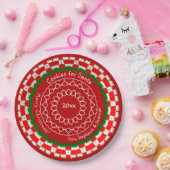 Plätzchen für den Weihnachtsmann Rot Grün Frohe We Pappteller (Party)