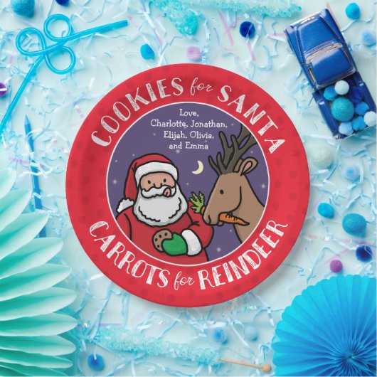 Plätzchen für Sankt, Karotten-Ren, personalisiert Pappteller (Party)