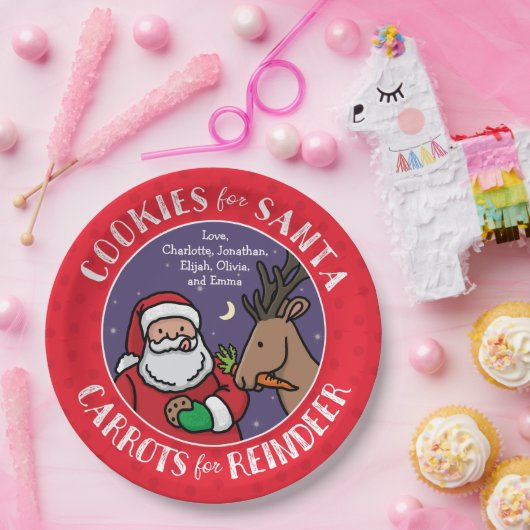 Plätzchen für Sankt, Karotten-Ren, personalisiert Pappteller (Party)