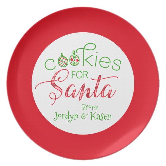"Plätzchen für Sankt" personalisiertes Weihnachten Teller