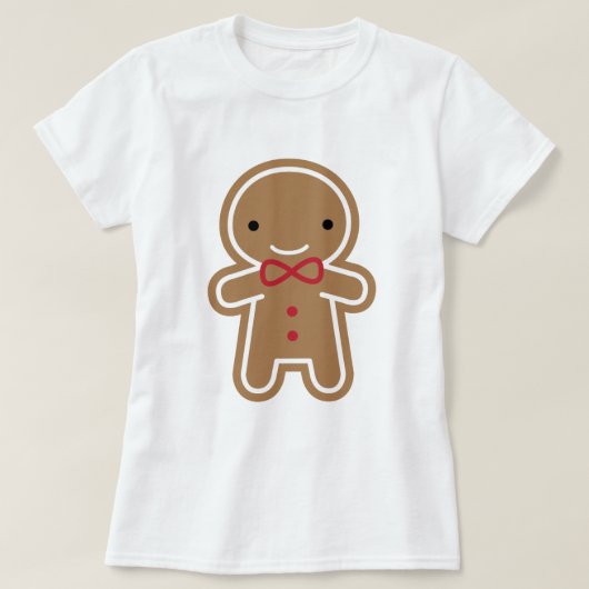 Plätzchen niedlicher Kawaii Lebkuchen-Mann T-Shirt (Design vorne)