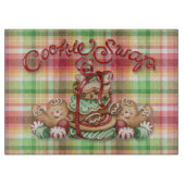 Plätzchen-Tauschen-Lebkuchen kariert Schneidebrett (Vorderseite)