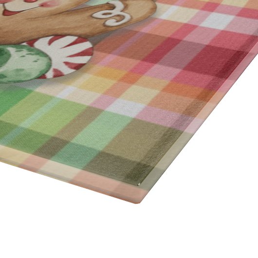 Plätzchen-Tauschen-Lebkuchen kariert Schneidebrett (Ecke)