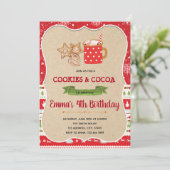 Plätzchen und Kakao-Party Einladung (Stehend Vorderseite)