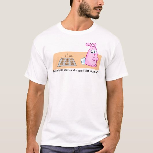 Plätzchen und rosa Häschen T-Shirt (Vorderseite)