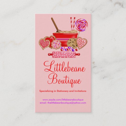 Plätzchen-und Süßigkeitens-Geschäfts-nennende Telefonnummerkarte (Vorderseite)