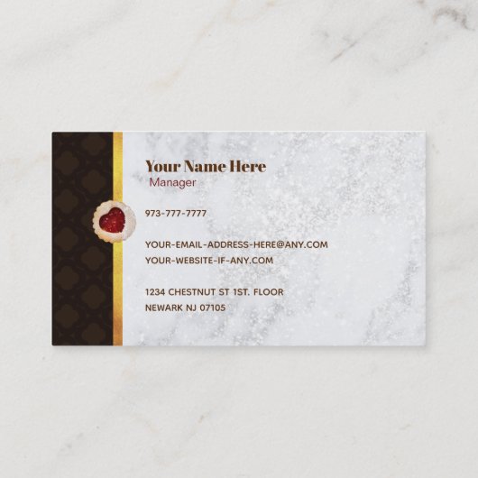 Plätzchen-Visitenkarten Visitenkarte (Rückseite)