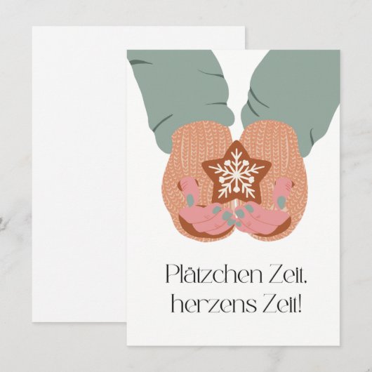 Plätzchen Zeit, Herzens Zeit Dankeskarte (Vorne/Hinten)