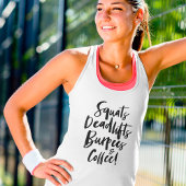 Plätze, Aufzüge, Burpees & Kaffee! Schwarzes Skrip Tank Top