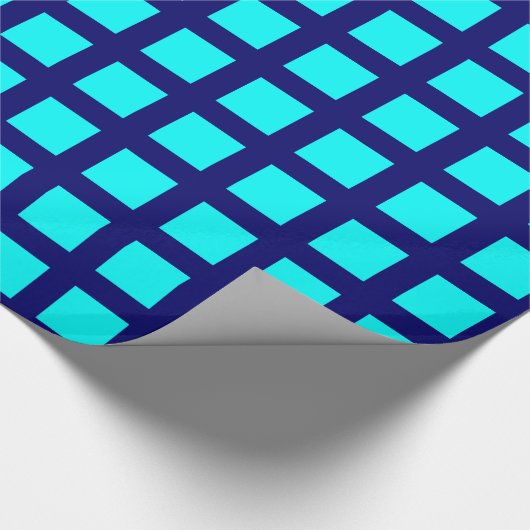 Plätze - Cyan on Deep Navy Geschenkpapier (Ecke)