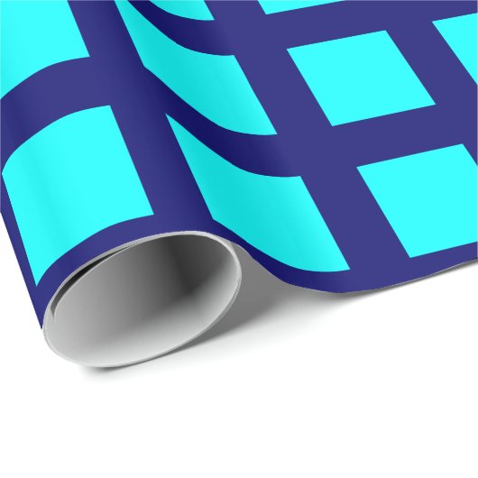 Plätze - Cyan on Deep Navy Geschenkpapier (Rolleneckpunkt)
