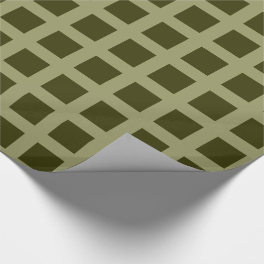 Plätze - Dunkles Olive auf Khaki Geschenkpapier (Ecke)