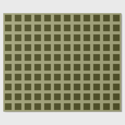 Plätze - Dunkles Olive auf Khaki Geschenkpapier (Flach)