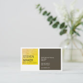 Plätze einfach / grungelb / braun visitenkarte (Stehend Vorderseite)