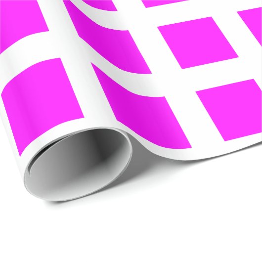 Plätze - Magenta auf Weiß Geschenkpapier (Rolleneckpunkt)