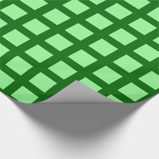Plätze - Minzgrün auf Waldgrün Geschenkpapier (Ecke)