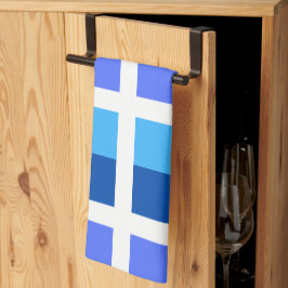 Plätze mit blauen und grünen Minimalplätzen Geschirrtuch