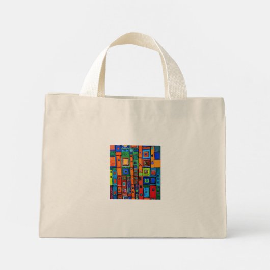 Plätze mit lebhaften Farben Mini Stoffbeutel (Rückseite)