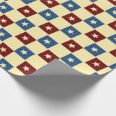 Plätze & Sterne Beige blaues Minimales Muster Geschenkpapier (Ecke)