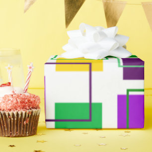 Plätze und Konturen von Mardi Gras Geschenkpapier