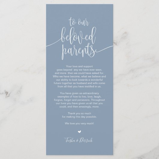 Platzieren Sie Dankeschön-Karte für geliebte Elter Programm (Vorderseite)