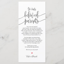 Platzieren Sie Dankeschön-Karte für geliebte Elter Programm