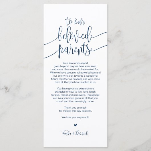 Platzieren Sie Dankeschön-Karte für geliebte Elter Programm (Vorderseite)