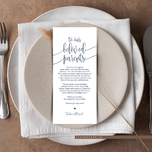 Platzieren Sie Dankeschön-Karte für geliebte Elter Programm