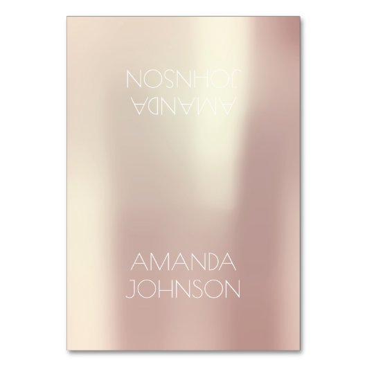 Platzieren Sie die Table Card Rose Gold Personalis Tischnummer (Vorderseite)