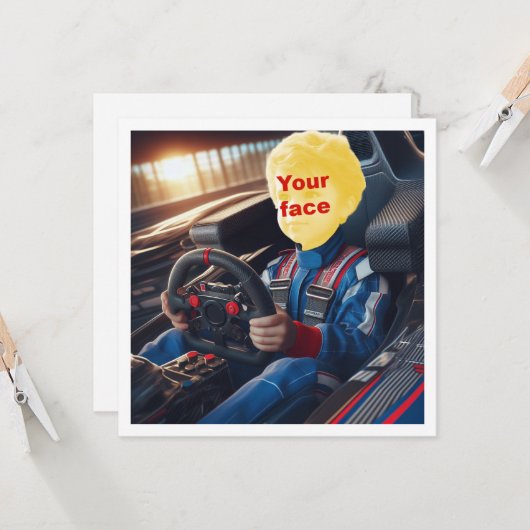 Platzieren Sie mein Gesicht in das Bild, Formel 1 Karte (Vorderseite/Rückseite Beispiel)
