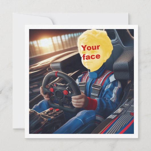 Platzieren Sie mein Gesicht in das Bild, Formel 1 Karte (Vorderseite)