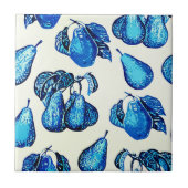 Platzierte Birnen-Printwerbung in Indigoblau und W Fliese (Vorderseite)