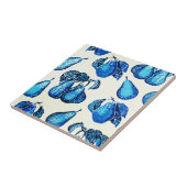 Platzierte Birnen-Printwerbung in Indigoblau und W Fliese (Seite)