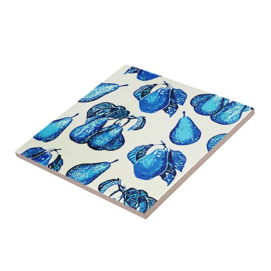 Platzierte Birnen-Printwerbung in Indigoblau und W Fliese (Seite)