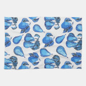 Platzierte Birnen-Printwerbung in Indigoblau und W Geschirrtuch (Horizontal)