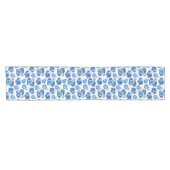 Platzierte Birnen-Printwerbung in Indigoblau und W Kurzer Tischläufer (Horizontal)