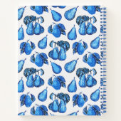 Platzierte Birnen-Printwerbung in Indigoblau und W Notizblock (Rückseite)