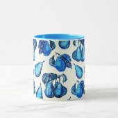 Platzierte Birnen-Printwerbung in Indigoblau und W Tasse (Zentrum)