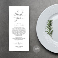 Platzierung Danke, elegante dunkelgraue Karte