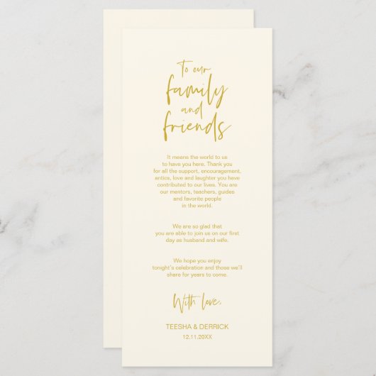 Platzierung Danke, Minimalistische Gold Card Programm (Vorne/Hinten)