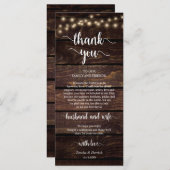 Platzierung Danke, Rustic String lights Card Programm (Vorne/Hinten)