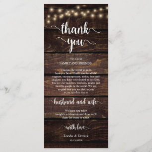 Platzierung Danke, Rustic String lights Card Programm