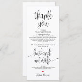 Platzierung Dankeschön Karte für das Hochzeitsesse (Vorne/Hinten)