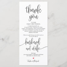 Platzierung Dankeschön Karte für das Hochzeitsesse